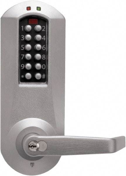 Kaba Access - Combination Entry with Key Override Lever Lockset for 1-3/8 to 2-1/4" Thick Doors - 2-3/4" Back Set, 6 or 7 Pin Length Best & Compatible (Core Not Included) Cylinder, Satin Chrome Finish - Benchmark Tooling