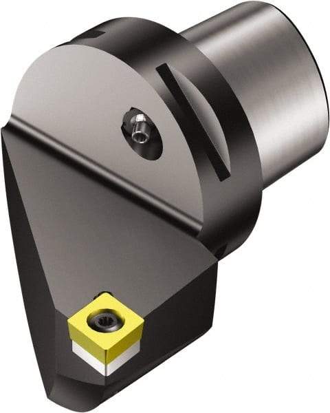 Sandvik Coromant - Left Hand Cut, Size C4, CCMT 3(2.5)2 Insert Compatiblity, Modular Turning & Profiling Cutting Unit Head - 27mm Ctr to Cutting Edge, 50mm Head Length, Through Coolant, Series CoroTurn 107 - Benchmark Tooling