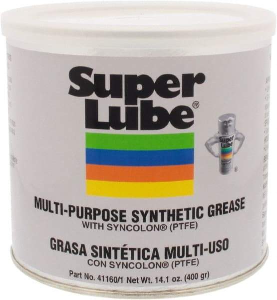 Synco Chemical - 14.1 oz Canister Synthetic Lubricant w/PTFE General Purpose Grease - Translucent White, Food Grade, 450°F Max Temp, NLGIG 1, - Benchmark Tooling