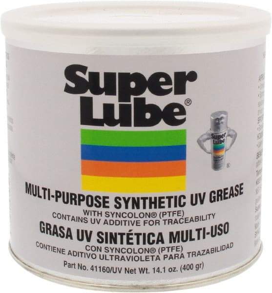 Synco Chemical - 14.1 oz Canister Synthetic Lubricant w/PTFE General Purpose Grease - Translucent White, Food Grade, 450°F Max Temp, NLGIG 2, - Benchmark Tooling