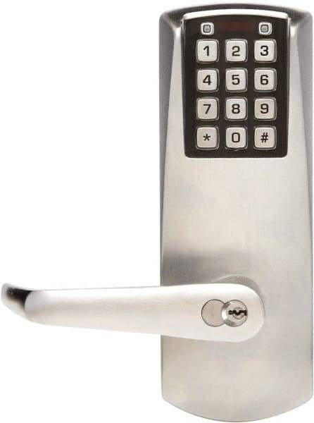 Kaba Access - 1-3/4 to 2-1/4" Door Thickness, Satin Chrome Finish, Combination Entry Deadbolt with Key Override - Field Set Handling, Key Override, 6 or 7 Pin Cylinder - Benchmark Tooling