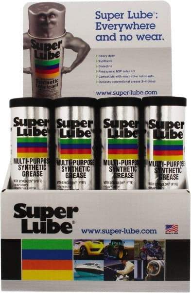 Synco Chemical - 14.1 oz Cartridge Synthetic Lubricant w/PTFE General Purpose Grease - Translucent White, Food Grade, 450°F Max Temp, NLGIG 2, - Benchmark Tooling