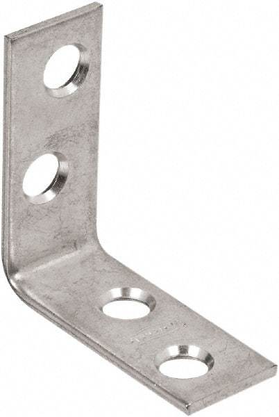 National Mfg. - 1-1/2" Long x 5/8" Wide, Steel, Corner Brace - Zinc Plated - Benchmark Tooling