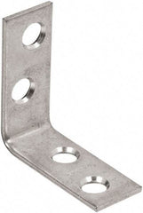 National Mfg. - 1-1/2" Long x 5/8" Wide, Steel, Corner Brace - Zinc Plated - Benchmark Tooling