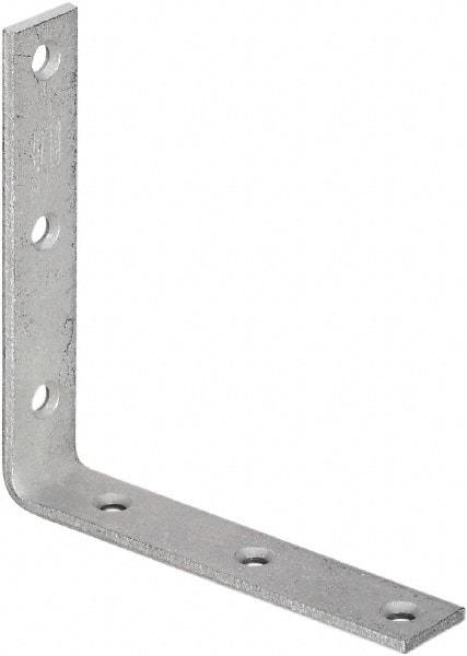 National Mfg. - 6" Long x 1-1/8" Wide, Galvanized Steel, Corner Brace - Galvanized - Benchmark Tooling