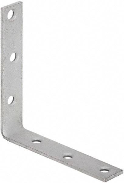 National Mfg. - 5" Long x 1" Wide, Galvanized Steel, Corner Brace - Galvanized - Benchmark Tooling