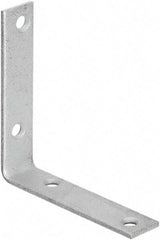 National Mfg. - 4" Long x 7/8" Wide, Galvanized Steel, Corner Brace - Galvanized - Benchmark Tooling