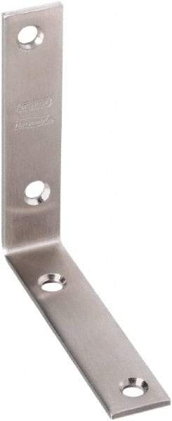 National Mfg. - 4" Long x 7/8" Wide, Stainless Steel, Corner Brace - Stainless Steel Coated - Benchmark Tooling