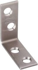 National Mfg. - 1-1/2" Long x 5/8" Wide, Stainless Steel, Corner Brace - Stainless Steel Coated - Benchmark Tooling