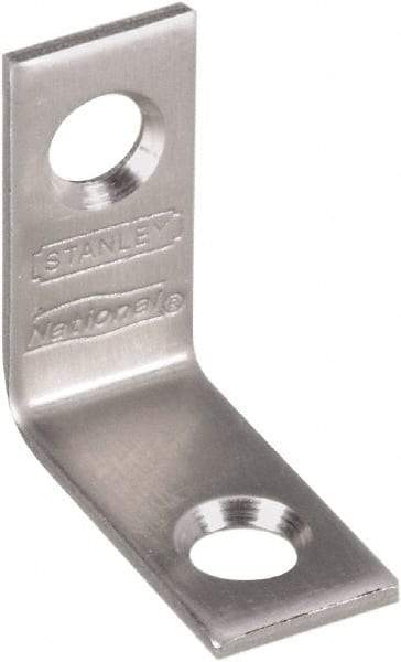 National Mfg. - 1" Long x 1/2" Wide, Stainless Steel, Corner Brace - Stainless Steel Coated - Benchmark Tooling