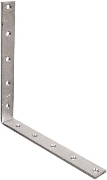 National Mfg. - 10" Long x 1-1/4" Wide, Steel, Corner Brace - Zinc Plated - Benchmark Tooling