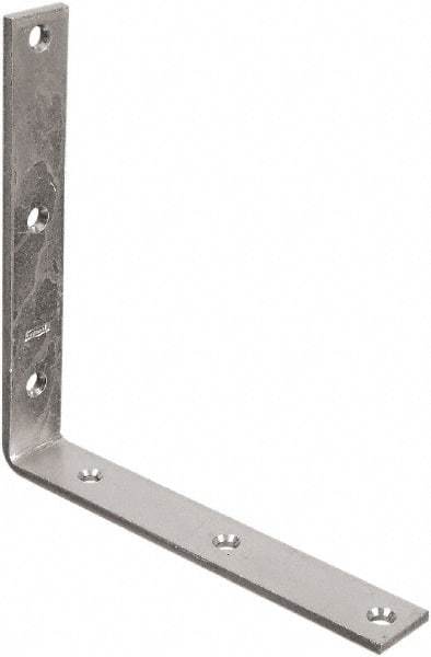 National Mfg. - 8" Long x 1-1/4" Wide, Steel, Corner Brace - Zinc Plated - Benchmark Tooling