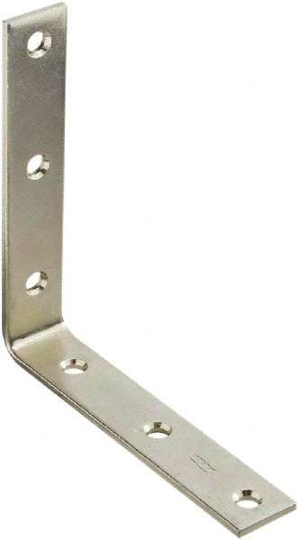 National Mfg. - 6" Long x 1-1/8" Wide, Steel, Corner Brace - Zinc Plated - Benchmark Tooling