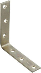 National Mfg. - 5" Long x 1" Wide, Steel, Corner Brace - Zinc Plated - Benchmark Tooling