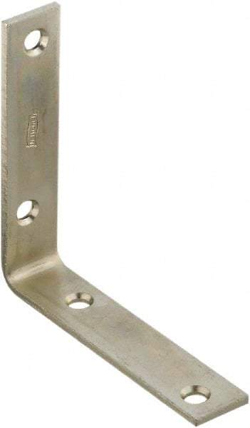 National Mfg. - 4 Inch Long x 7/8 Inch Wide, Steel, Corner Brace - Zinc Plated - Benchmark Tooling