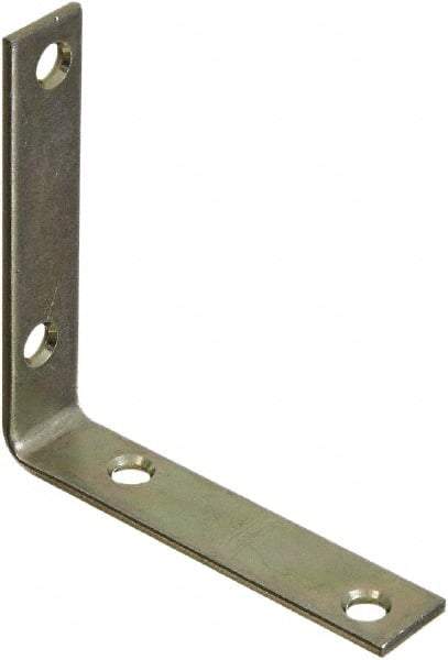 National Mfg. - 3-1/2" Long x 3/4" Wide, Steel, Corner Brace - Zinc Plated - Benchmark Tooling