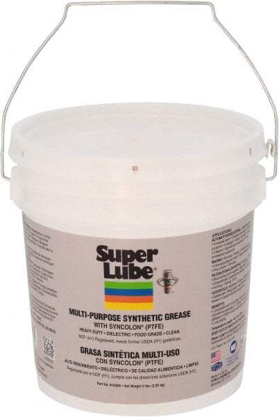 Synco Chemical - 5 Lb Pail Synthetic Lubricant w/PTFE General Purpose Grease - Translucent White, Food Grade, 450°F Max Temp, NLGIG 0, - Benchmark Tooling