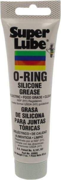 Synco Chemical - 3 oz Tube Silicone General Purpose Grease - Translucent White, Food Grade, 450°F Max Temp, NLGIG 2, - Benchmark Tooling