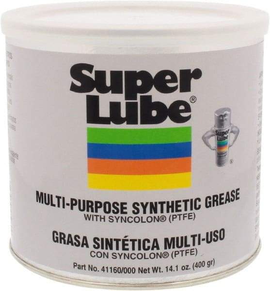 Synco Chemical - 14.1 oz Canister Synthetic Lubricant w/PTFE General Purpose Grease - Translucent White, Food Grade, 450°F Max Temp, NLGIG 000, - Benchmark Tooling