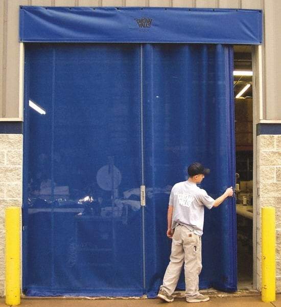 Goff's Enterprises - 8' Door Width x 8' Door Height Vinyl Insect Barrier Door Unit - Blue - Benchmark Tooling