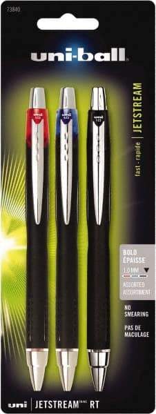 Uni-Ball - Roller Ball 1mm Retractable Pen - Black, Red & Blue - Benchmark Tooling