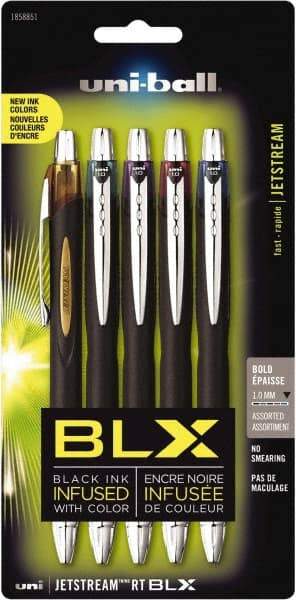 Uni-Ball - Roller Ball 1mm Retractable Pen - Blue & Black, Green & Black, Purple & Black, Brown & Black - Benchmark Tooling