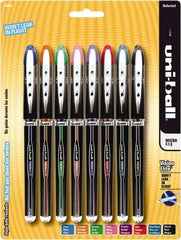 Uni-Ball - Roller Ball 0.8mm Stick Pen - Black, Blue, Black, Blue, Green, Orange, Pink, Purple & Red - Benchmark Tooling