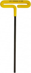 Bondhus - 1/4" Hex, T-Handle Cushion Grip, Hex Key - 251mm OAL, Inch System of Measurement - Benchmark Tooling