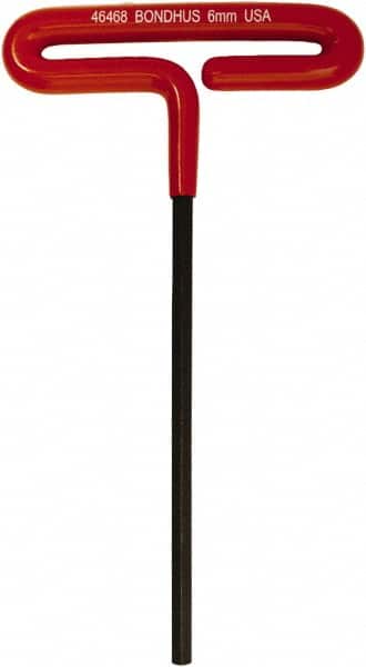 Bondhus - 6mm Hex, T-Handle Cushion Grip, Hex Key - 174mm OAL, Metric System of Measurement - Benchmark Tooling