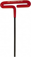 Bondhus - 5mm Hex, T-Handle Cushion Grip, Hex Key - 172mm OAL, Metric System of Measurement - Benchmark Tooling