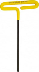 Bondhus - 3/16" Hex, T-Handle Cushion Grip, Hex Key - 171mm OAL, Inch System of Measurement - Benchmark Tooling