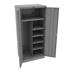 Tennsco - 6 Shelf Combination Storage Cabinet - Steel, 36" Wide x 24" Deep x 78" High, Medium Gray - Benchmark Tooling