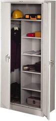 Tennsco - 6 Shelf Combination Storage Cabinet - Steel, 36" Wide x 18" Deep x 78" High, Medium Gray - Benchmark Tooling