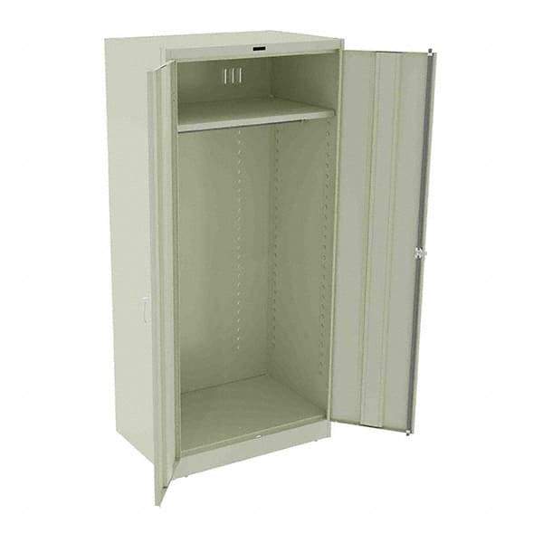 Tennsco - 2 Shelf Wardrobe Storage Cabinet - Steel, 36" Wide x 24" Deep x 78" High, Champagne/Putty - Benchmark Tooling