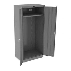 Tennsco - 2 Shelf Wardrobe Storage Cabinet - Steel, 36" Wide x 24" Deep x 78" High, Medium Gray - Benchmark Tooling