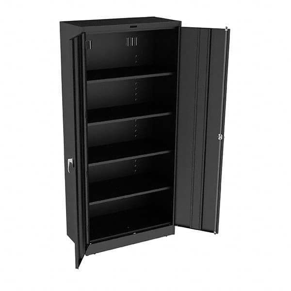 Tennsco - 5 Shelf Locking Storage Cabinet - Steel, 36" Wide x 18" Deep x 78" High, Black - Benchmark Tooling