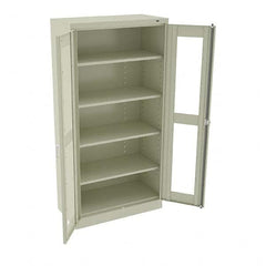 Tennsco - 5 Shelf Visible Storage Cabinet - Steel, 36" Wide x 18" Deep x 72" High, Champagne/Putty - Benchmark Tooling