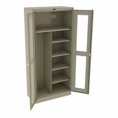 Tennsco - 6 Shelf Combination Storage Cabinet - Steel, 36" Wide x 18" Deep x 78" High, Sand - Benchmark Tooling