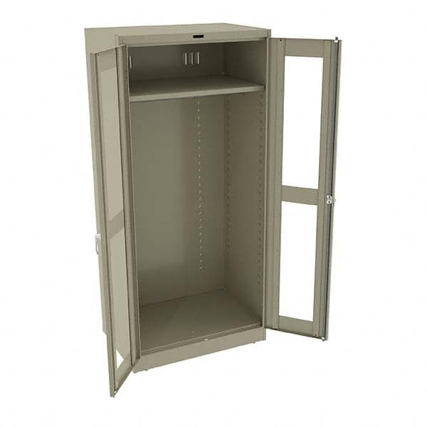 Tennsco - 2 Shelf Wardrobe Storage Cabinet - Steel, 36" Wide x 24" Deep x 78" High, Sand - Benchmark Tooling