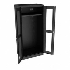 Tennsco - 2 Shelf Wardrobe Storage Cabinet - Steel, 36" Wide x 24" Deep x 78" High, Black - Benchmark Tooling