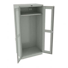 Tennsco - 2 Shelf Wardrobe Storage Cabinet - Steel, 36" Wide x 24" Deep x 78" High, Light Gray - Benchmark Tooling