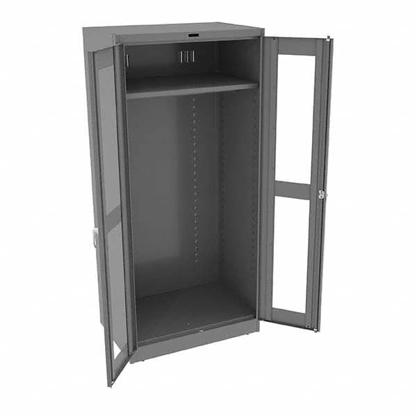 Tennsco - 2 Shelf Wardrobe Storage Cabinet - Steel, 36" Wide x 24" Deep x 78" High, Medium Gray - Benchmark Tooling