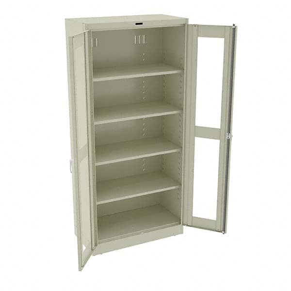 Tennsco - 5 Shelf Visible Storage Cabinet - Steel, 36" Wide x 18" Deep x 78" High, Champagne/Putty - Benchmark Tooling