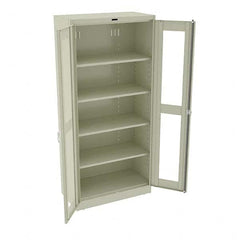 Tennsco - 5 Shelf Visible Storage Cabinet - Steel, 36" Wide x 18" Deep x 78" High, Champagne/Putty - Benchmark Tooling