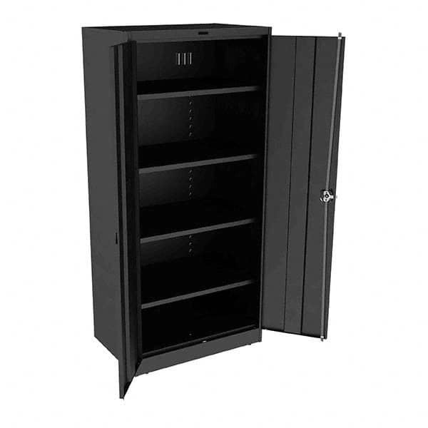 Tennsco - 5 Shelf Locking Storage Cabinet - Steel, 36" Wide x 24" Deep x 78" High, Black - Benchmark Tooling