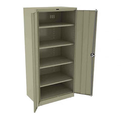 Tennsco - 5 Shelf Locking Storage Cabinet - Steel, 36" Wide x 24" Deep x 78" High, Sand - Benchmark Tooling