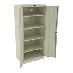 Tennsco - 5 Shelf Locking Storage Cabinet - Steel, 36" Wide x 24" Deep x 78" High, Champagne/Putty - Benchmark Tooling