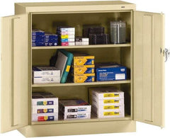 Tennsco - 3 Shelf Locking Storage Cabinet - Steel, 36" Wide x 18" Deep x 42" High, Medium Gray - Benchmark Tooling