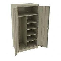 Tennsco - 6 Shelf Combination Storage Cabinet - Steel, 36" Wide x 24" Deep x 72" High, Sand - Benchmark Tooling