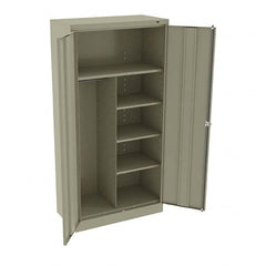 Tennsco - 6 Shelf Combination Storage Cabinet - Steel, 36" Wide x 18" Deep x 72" High, Sand - Benchmark Tooling